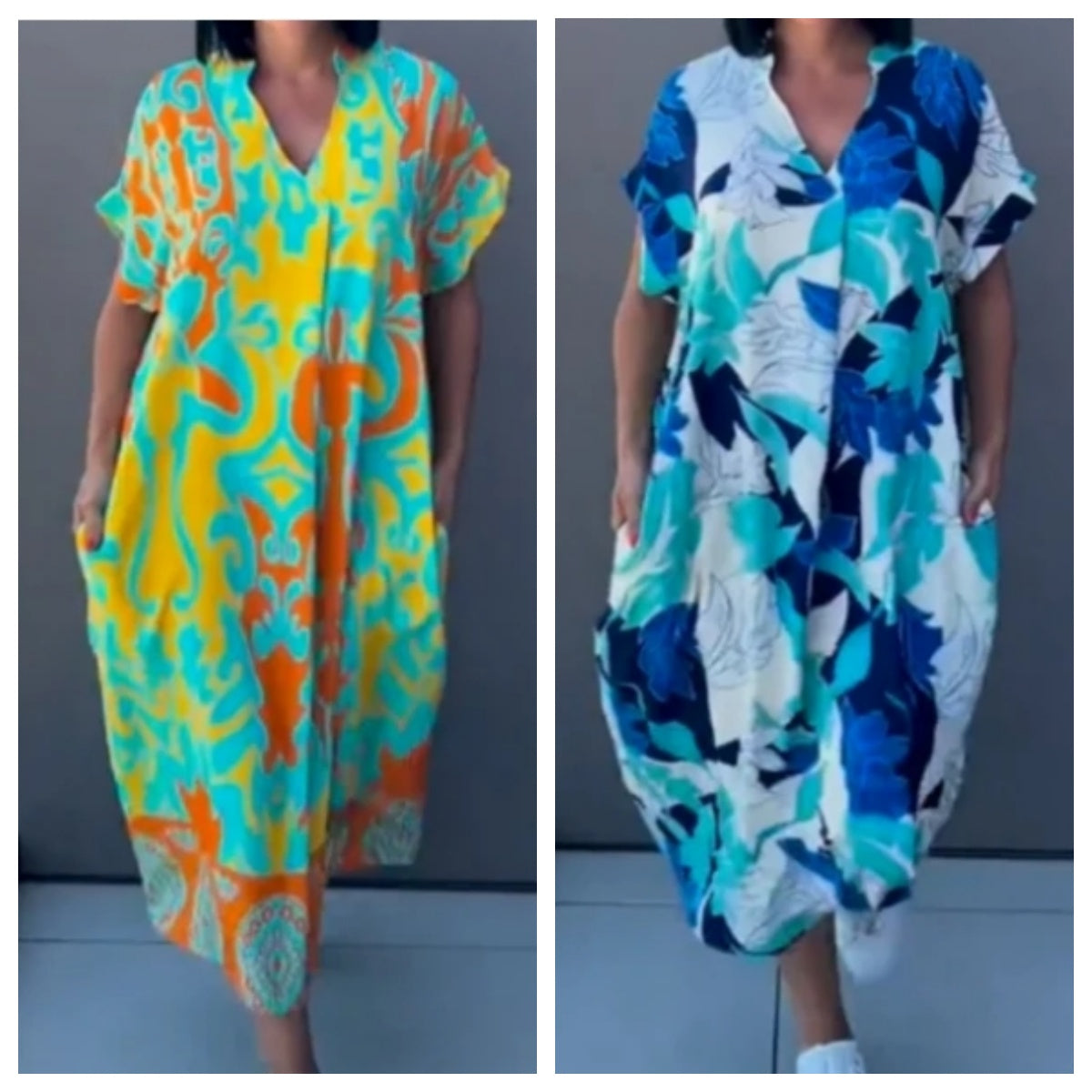 🌸Special price🌸 Women's casual elegant printed V-neck dress