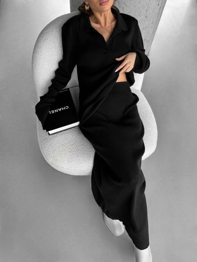Maxi Knit Skirt - Black