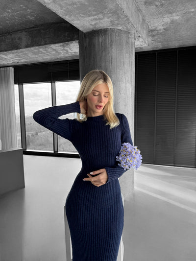 Maxi Knit Dress - Night Blue