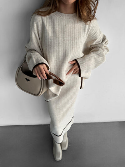 Knit Line Pullover - Creme