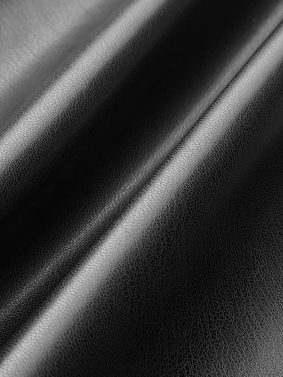 Faux Leather Slit Midi Skirt