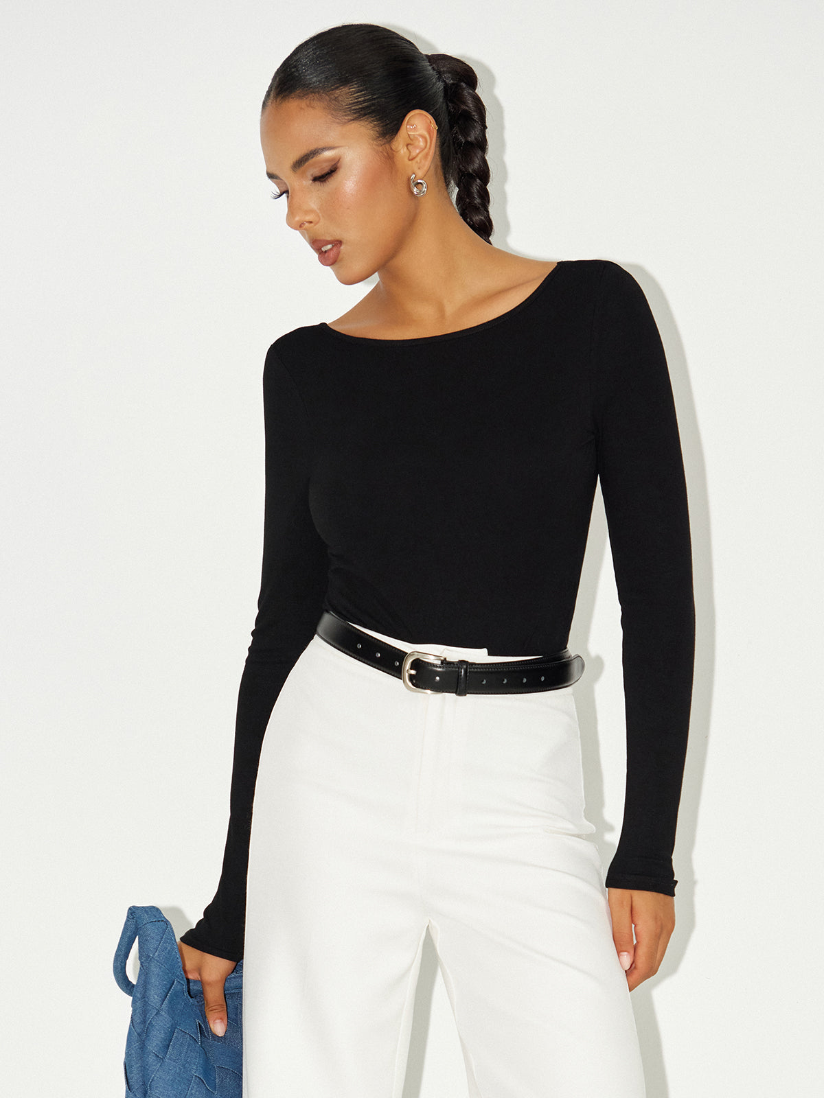 Bra-Free Long Sleeve Backless Bodysuit