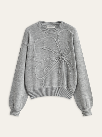 Flower Applique Sweater