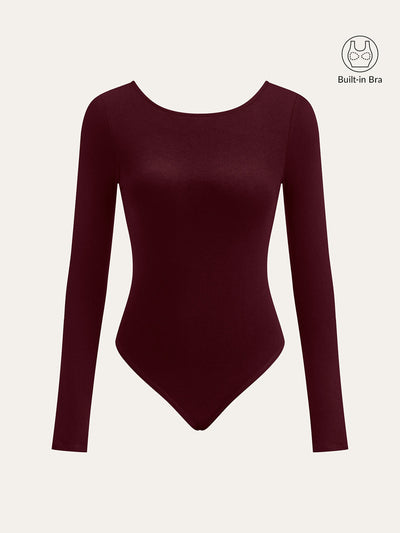Bra-Free Long Sleeve Backless Bodysuit