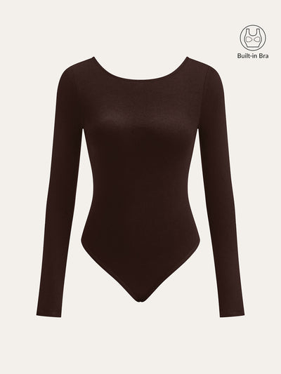 Bra-Free Long Sleeve Backless Bodysuit