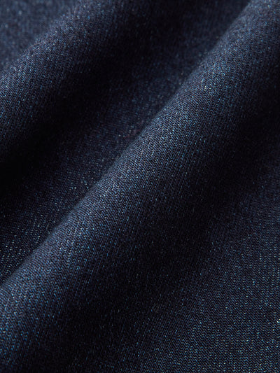 High-Waisted Double-Button Straight-Leg Denim Pants