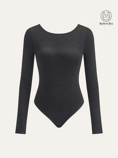 Bra-Free Long Sleeve Backless Bodysuit