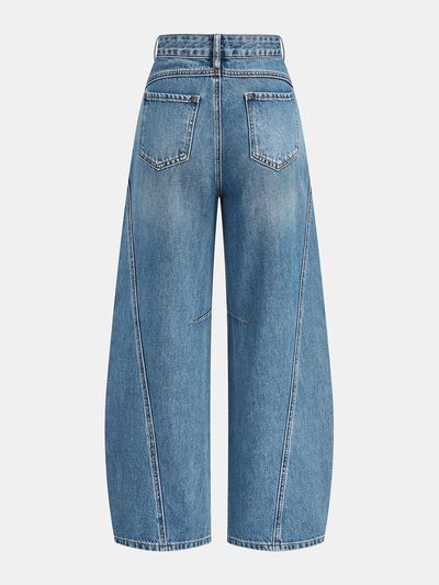 Denim Curved-Leg Jeans