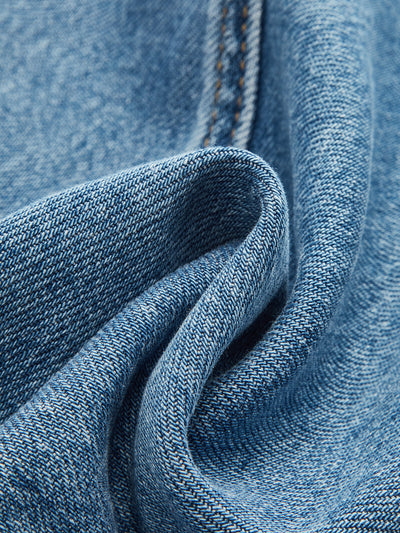 Denim Curved-Leg Jeans