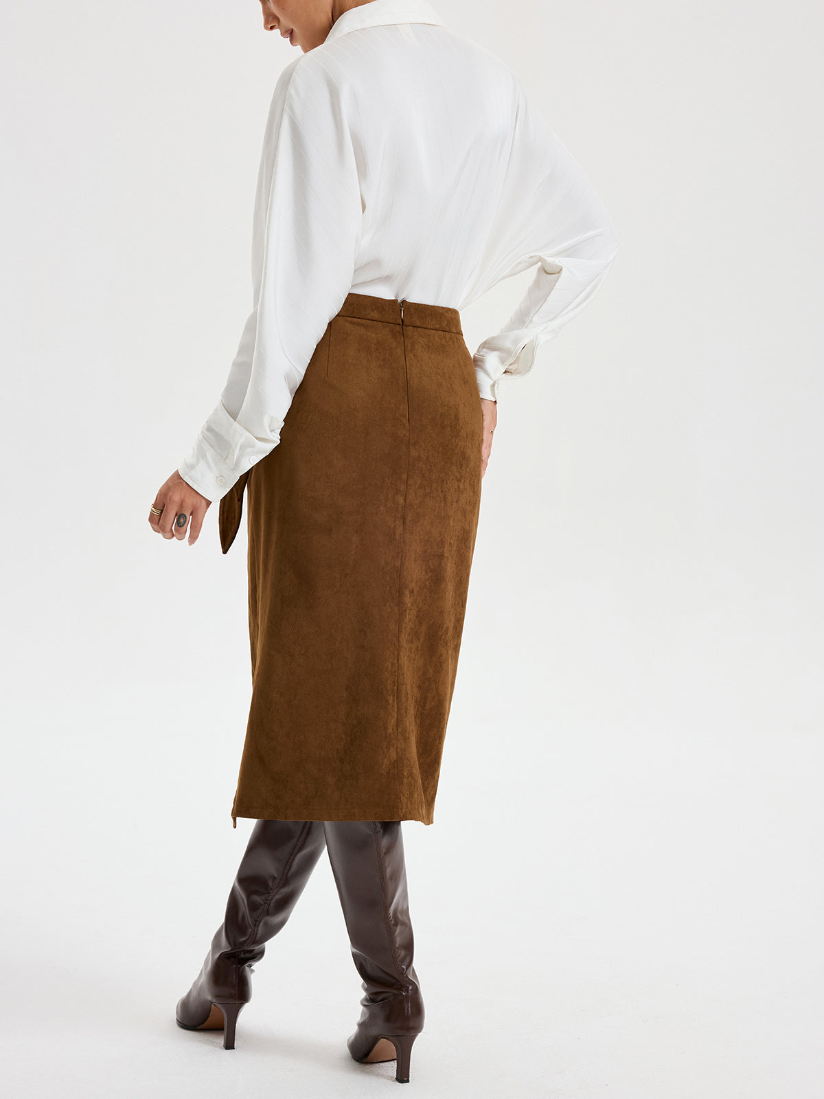 Tie Knot Suede Skirt