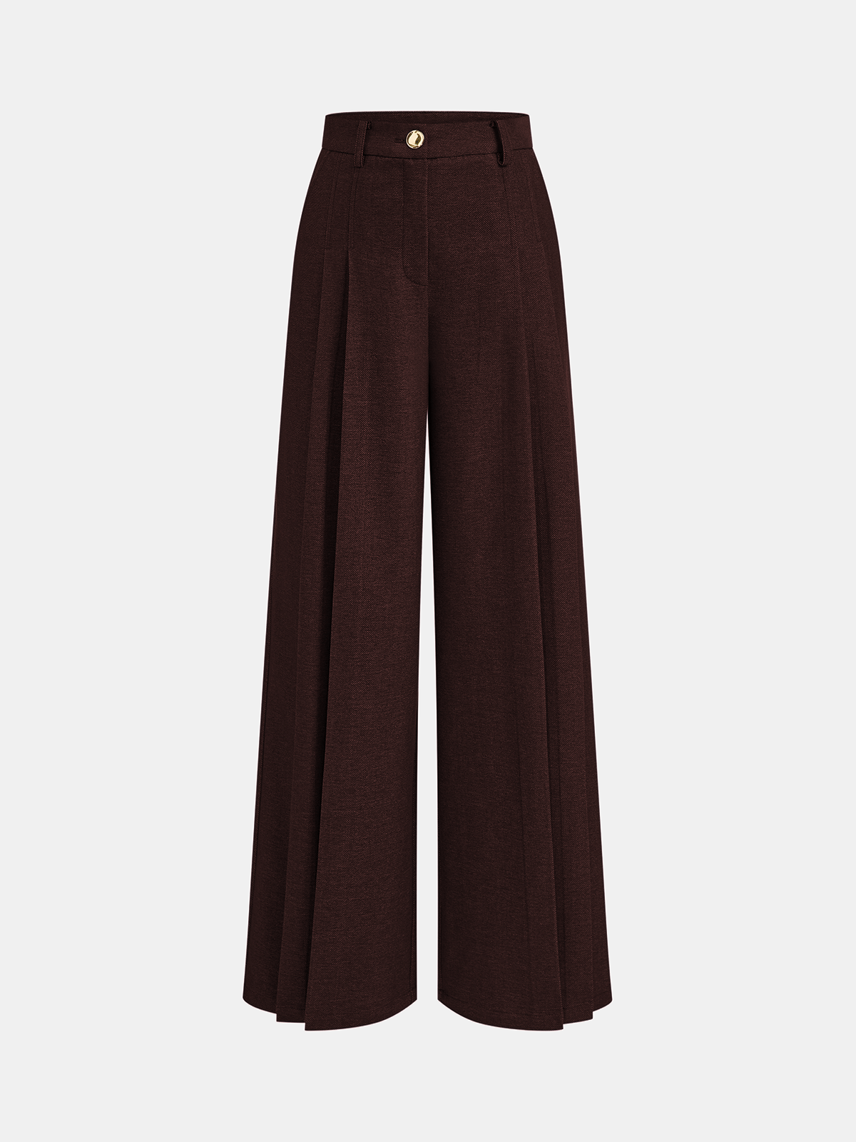 Mid-Waisted Pleated Wide-Leg Pants