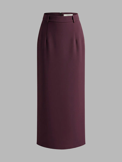 Elegant Slit Back Maxi Skirt Without Belt