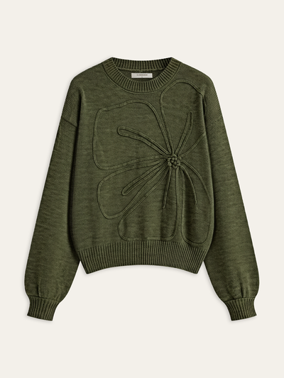 Flower Applique Sweater