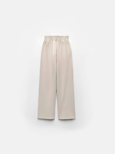 Wide Leg Trousers - Creme