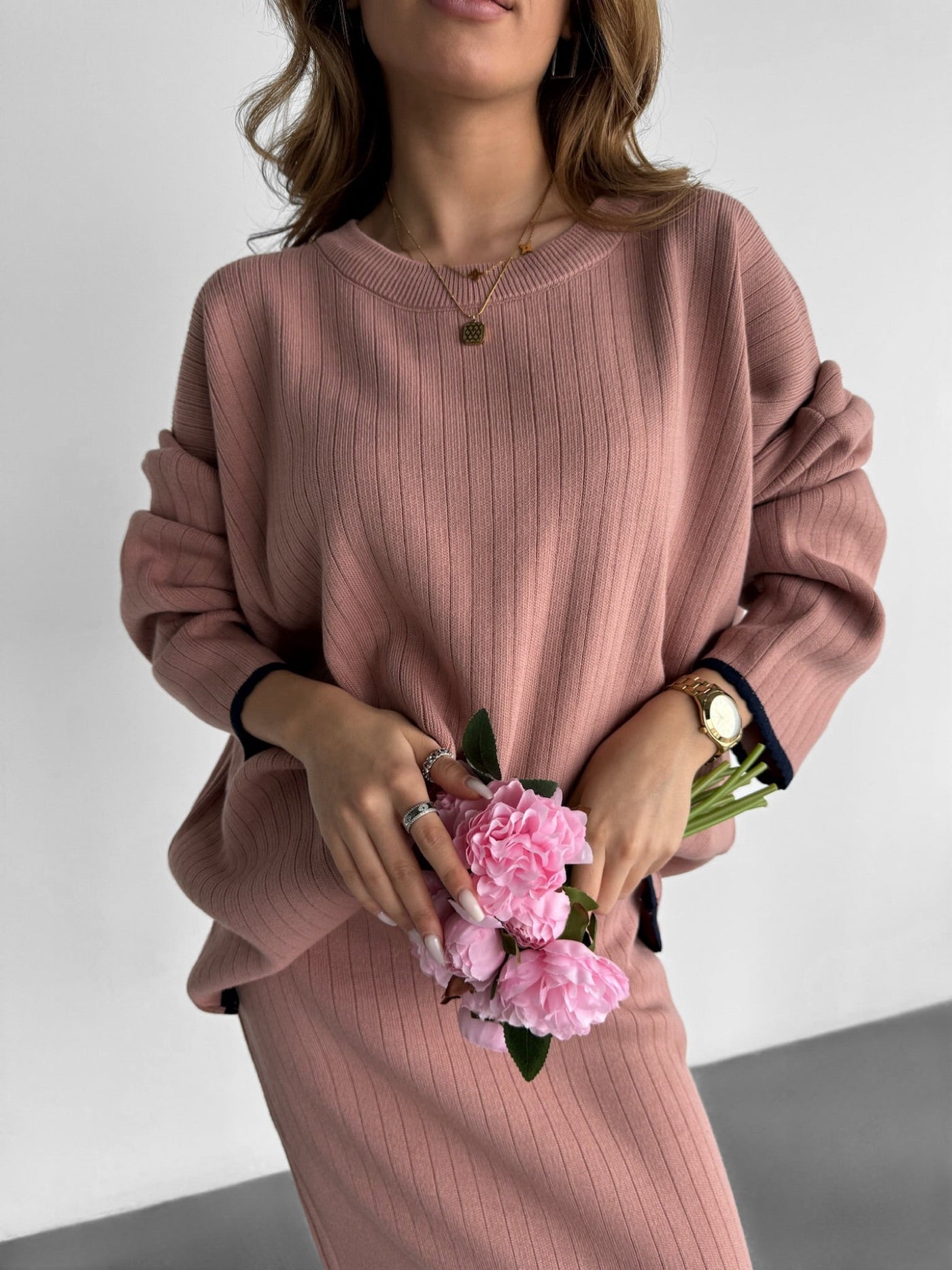 Knit Line Pullover - Pouder