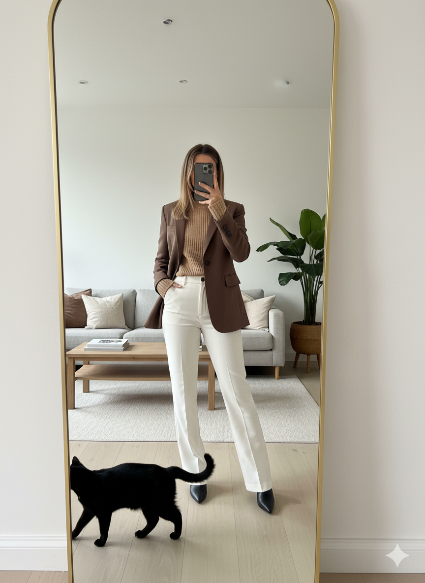 Veyra Double Breasted Loose Fitting Blazer