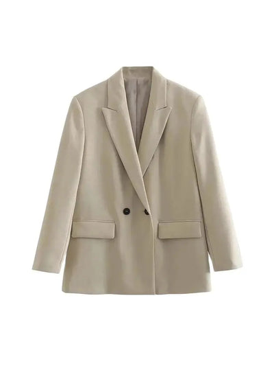 Veyra Double Breasted Loose Fitting Blazer