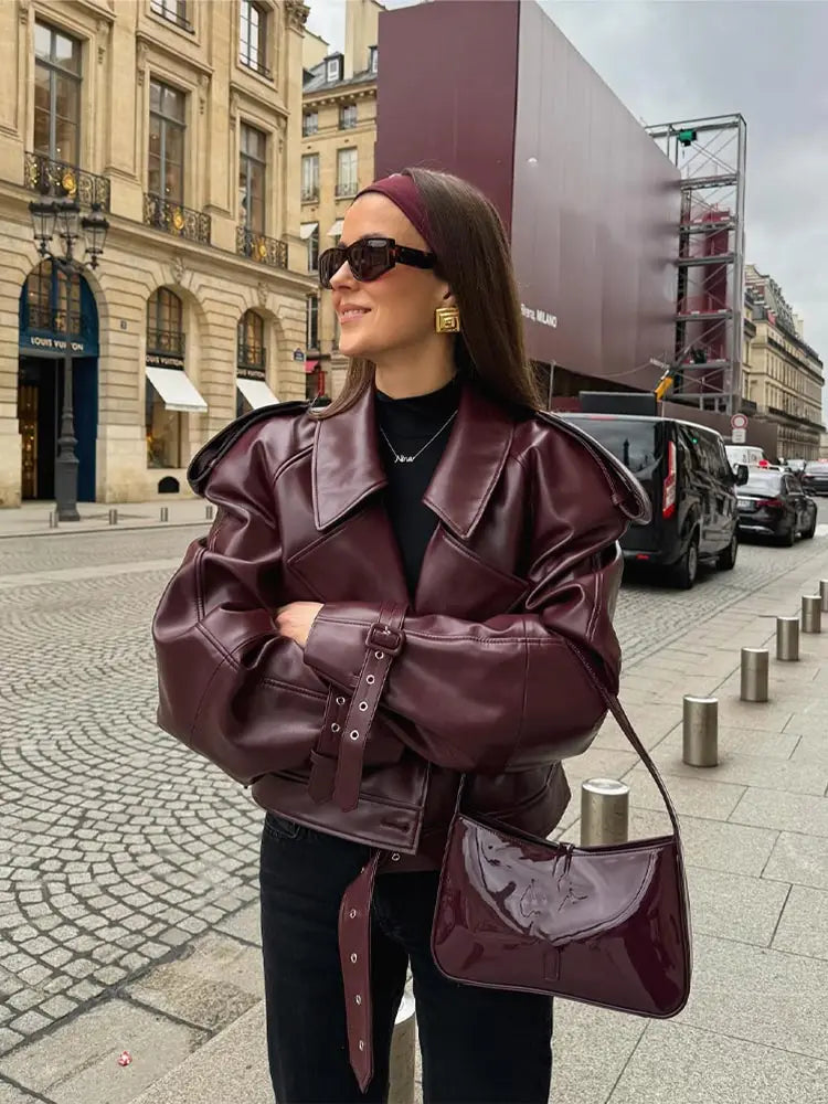 Sofia Elegant Vintage Burgundy Jacket