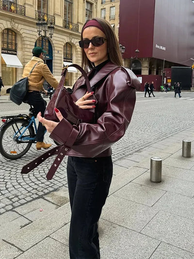 Sofia Elegant Vintage Burgundy Jacket