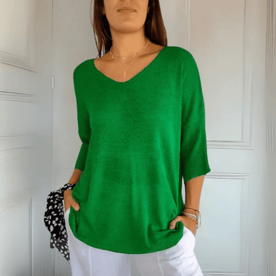 Knitted V-neck top