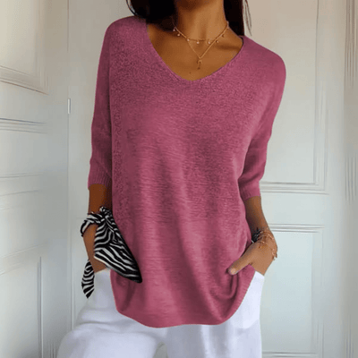 Knitted V-neck top