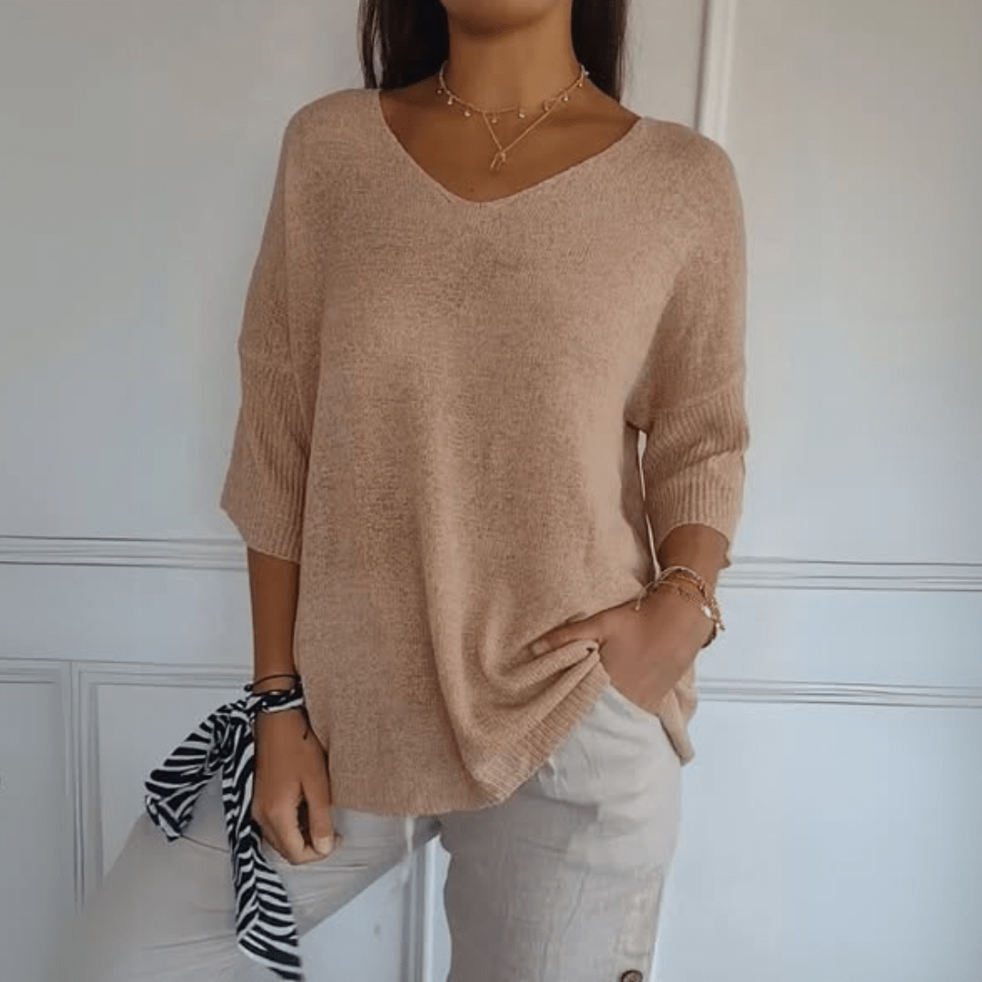 Knitted V-neck top
