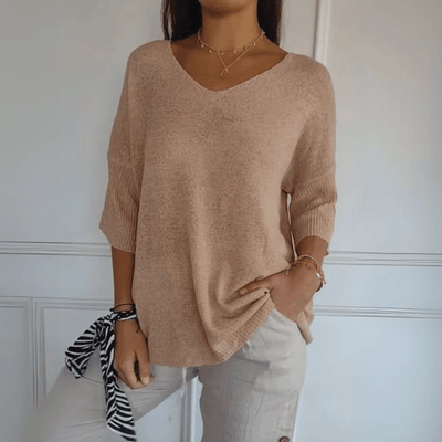 Knitted V-neck top