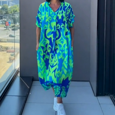 🌸Special price🌸 Women's casual elegant printed V-neck dress