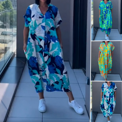 🌸Special price🌸 Women's casual elegant printed V-neck dress