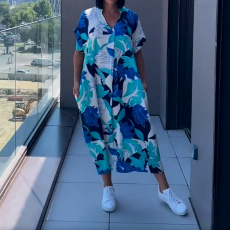 🌸Special price🌸 Women's casual elegant printed V-neck dress