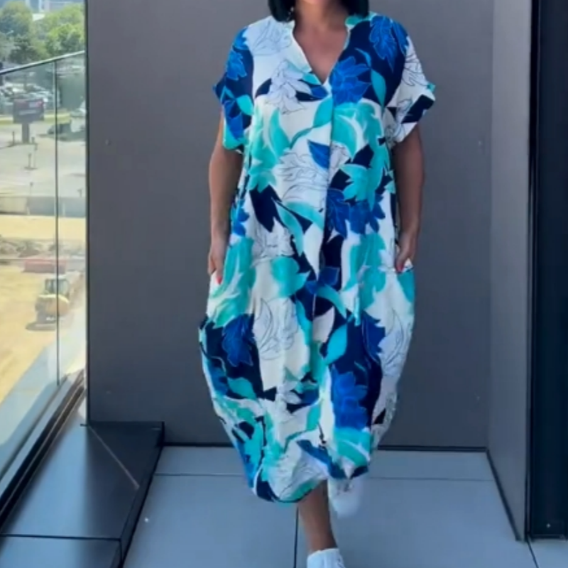 🌸Special price🌸 Women's casual elegant printed V-neck dress