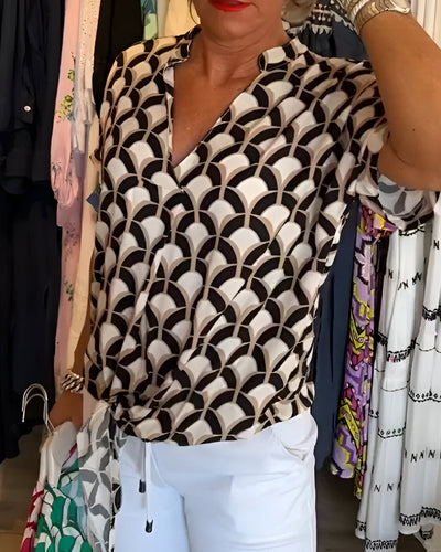 Elena™ | Casual Top With Print And V Neck